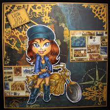 Kenny K Biker Girl Whimsy Stamps Cool Cards Biker Girl