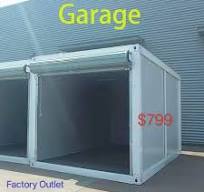 Foldable Flat Pack Shipping Prefabricated Container House Shop Garage  Storage Storehouse with Roller Shutter Roll up Door