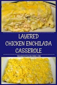 Plus this chicken enchilada bake is super kid friendly! It S Easy To Make This Yummy Layered Chicken Enchilada Casserole Filled With Chicken Creamy Chicken Enchiladas Chicken Enchilada Casserole Enchilada Casserole