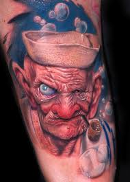 Popeye, the worlds beloved sailor man, is fond of saying, i yam what i yam. 3d Popeye Tattoo Coole Tattoos Tattoo Kunstler Beeindruckende Tattoos
