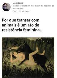 Print vaza e mostra feminista dizendo que “sexo com animais” é 