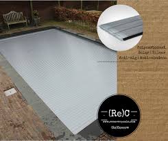 Polycarbonate Solar Silver Slatted Pool Cover Anti Algae No Visible Condensation Polycarbonaat Solar Zilver Zwembadafdekking Lamellen Ant Solar Zwembad Cover
