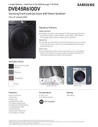 Brands include blomberg, miele, asko, lg, samsung, bosch, and electrolux. Samsung Dve45r6100w Dve45r6100p Dve45r6100c User Manual Manualzz