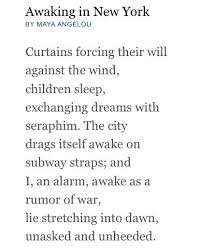 Awaking In New York By Maya Angelou Maya Angelou Awake Kids Sleep