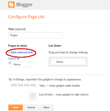 Blogger Pages Gadget: Add a menu to your blog