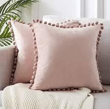 Cute Dorm Room Decorations Pink Pom Pom Pillows From Amazon Dorm Dormroom Decor Dormdecor Pompom Cushion Throw Pillows Bedroom Velvet Throw Pillows