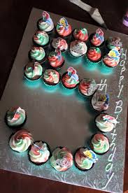 Birthday Cupcake Cake Ideas For Boys Number 5 Birthday Cupcake Cake For A Little Mermaid Themed Party Birthday Cupcakes Boy Cool Wedding Cakes Birthday Cupcakes