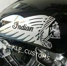 Custom made motorcycle tank decal kit from weston ink. Indian Motorcycle Gas Tank Decals 2pc Set New Skull Klp Customs