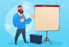 Business Man With Flip Chart Seminar Training Conference Brainstorming