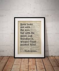 Shakespeare Quote 'love Looks With the Mind' Inspirational Dictionary Page  Print Unframed Custom Option Available - Etsy