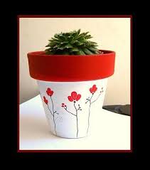 Decorazione Da Riproporre Con Colori Piu Tenui Decorated Flower Pots Painted Flower Pots Flower Pot Design