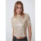SEQUIN TOP WITH SHOULDER PADS GOLD / SILVER - 2878/904 Zara