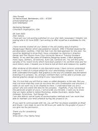 Cover letter examples see perfect cover letter examples that get you jobs. Graphic Design Cover Letter Upwork July 2021