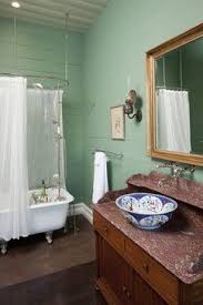 Plank Board Walls Quite Rustic But Potentially More Historically Appropriate To Our House Than Fancy Tile Farmhouse Sink Traditional Bathroom Loft Bathroom