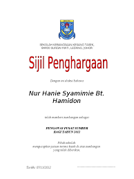 Jkr negeri sembilan surat penghargaan surat penghargaan. Sijil Penghargaan Pibg