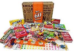 Birthday Present For 60 Year Old Woman Vintage Candy Co 60th Birthday Retro Candy Gift Box 1958 Decade Nostalgic Candies Fun Gag Gift Basket Fo Nostalgic Candy 60th Birthday Party 60th Birthday