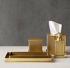 Rh S Dunham Brass Bath Accessory Collection With Crisp Classic Lines Our Aged Brass Access Counter Top Accessories Gold Bathroom Accessories Bath Accessories