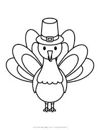 You can easily print or download them at your convenience. Simple Turkey In A Pilgrim Hat Coloring Page Free Printable Pdf From Primarygames
