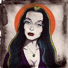 inktober 31 by Daniel Neptune, Morticia Addams ink pen drawing sketch art  artwork