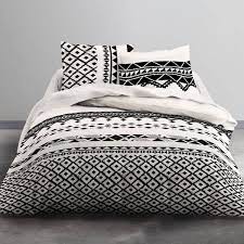 parure de lit 2 personnes keops noir blanc linge de lit kiabi housse de couette zippee housse de couette parure de couette