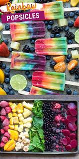 Rainbow Popsicles The First Year Rainbow Popsicles Rainbow Desserts Rainbow Food