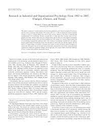 The experience of breast cancer and related treatments has notable effects on women's mental health. Pdf Research In Industrial And Organizational Psychology From 1963 To 2007 Changes Choices And Trends