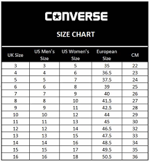 Genuine Converse John Varvatos Size Chart Store Size 4