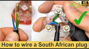 5.5mm female barrel to 2 conductor converter plug adapter: How To Wire A South African Three Pin Plug Top Youtube