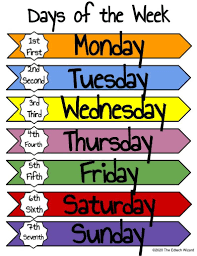 Days Of The Week Months Of The Year Printable Vipkid Gogokid Classroom Prop Calendar In 2020 Months In A Year Days Of The Week Activities Learning English For Kids