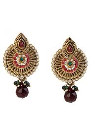 Buy gold, silver, metal, bronze & more fashion jewellery earrings starting from inr 391. Zinc Alloy Party Wear Fashion Earrings In Maroon Colour
