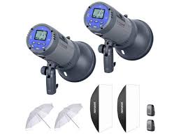 Neewer 600w Battery Powered Outdoor Studio Flash Strobe Lighting Kit 2 Vision4 Monolight With 2 4g System 2 Translucent White Umbrella 2 Rectangular Softbox For Video Shooting Location Photography Newegg Com