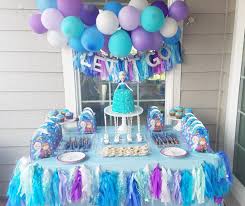 Theme Diy Birthday Decoration At Home Diy Party Decor Diy Elsa Party Frozen Party Frozen Theme Tissue Tassel Banner Balloo Elsa Birthday Party Frozen Theme Party Birthday Party Decorations Diy