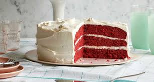 A red velvet cake is instantly recognizable with its bright red color offset by a white cream cheese frosting. Anne Byrn S Red Velvet Cake With Cream Cheese Frosting Southern Kitchen