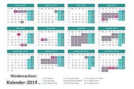 Wie jedes jahr bieten wir ihnen an dieser stelle an, unsere ferienkalender 2021 zum ausdrucken mit ferien, kostenlos herunterzuladen.dabei können sie gemäß ihren ansprüchen eine darstellung als jahreskalender, als halbjahreskalender, als quartalskalender oder als monatskalender wählen. Ferien Niedersachsen 2019 Ferienkalender Ubersicht