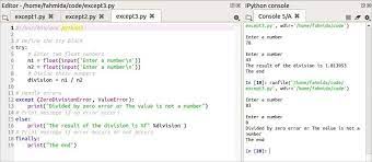 The as keyword is used to assign the error to a variable so that the error can be investigated more thoroughly later on in the code. Exception Handling In Python Linux Hint