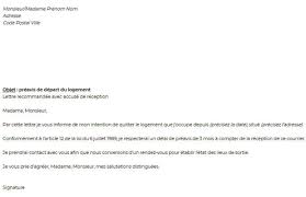 Nom prénom votre adresse complète. Donner Son Preavis De Depart Logement Location Modele Gratuit De Lettre