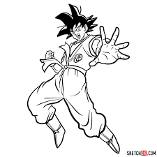 Goku drawing goku dragon z tattoo drawings cool drawings manga drawing ball drawing sketches. Dragon Ball Archives Sketchok Easy Drawing Guides