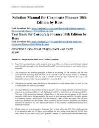 Solution Manual For Corporate Finance 10th Edition By Ross Finance Solutions Corporate