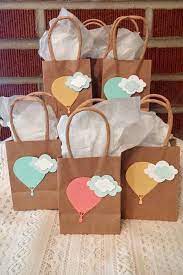Set Of 12 Bags Mini Favor Bags 4x3x2 Inches Hot Air Balloon Party Favor Bags These Hot Air Balloon Baby Shower Hot Air Balloon Party Baby Shower Party Favors