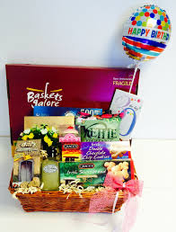30th Birthday Gift Basket For Her With A Birthday Balloon Selection Of Biscuits And Pampering Good Birthday Gift Baskets 30th Birthday Gifts Birthday Balloons