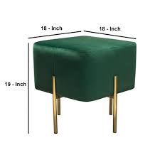 Get comfortable with our selection of fabric and leather ottomans, benches, footstools & cubes. Velvet Upholstered Modern Square Accent Ottoman With Stainless Steel Frame Emerald Green And Gold On Sale Overstock 28430037