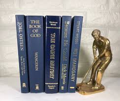 Decorative Books Navy Blue Books Set Of 6 Blue And Gold Books By Color Instant Library Stack Of Navy Blue Books Book Decor Shades Of Dark Blue Blue Books