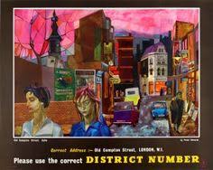 Post Office Old Compton Street Soho Peter Edwards 1960 Original Vintage Poster By Peter Edwards F Vintage Posters Compton Street Vintage Advertising Posters