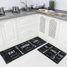 She was knowledgeable, stylish, easy to work with, and guided us through. Trinx 2 Piece Kitchen Rug Set Non Slip Backing Mat Throw Rug For Kitchen Doormat Runner Rug Set Motto Design Black Wayfair
