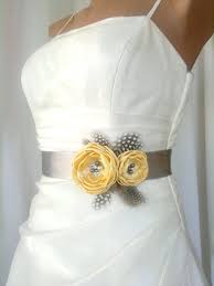 Handcraft Canary Yellow Two Flowers With Feathers Wedding Bridal Sash Belt On Etsy 39 50 Bridal Sash Yellow Wedding Inspiration Feather Wedding