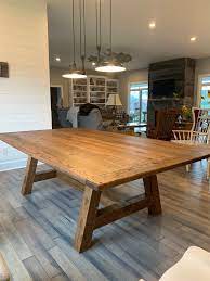 The kingsbridge industrial reclaimed oak dining table features a solid wood table top designed in a herringbone style. Reclaimed Oak Dining Table Johnson Company Woodworking Johnson Company Woodworking