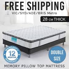 Bed Mattress Double 28cm Thick Memory Foam Pillow Top Pocket Spring Mpt D Mattress Cheap King Mattress Pillow Top Mattress