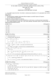 Subiectele sunt structurate in 3 categorii Subiectul 3 Matematica