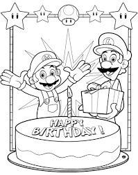 Coloring Page Pagine Da Colorare Per Bambini Biglietti Di Buon Compleanno Super Mario Bros