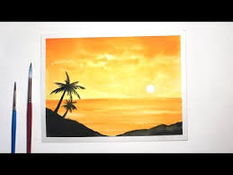 Sunset Landscape For Beginners Using Watercolors Step By Step Watercolor Sunset Youtube Original oil paintings, charcoals, pastels paintings, original watercolors, coin painting miniature. sunset landscape for beginners using watercolors step by step watercolor sunset